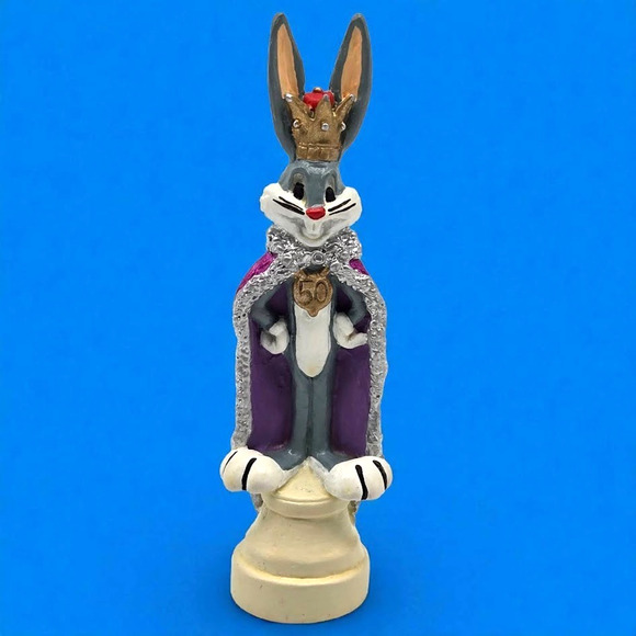 Rare Looney Tunes 1989 Warner Bros Saratoga Mint VTG Bugs Bunny King Chess Piece - Picture 1 of 11